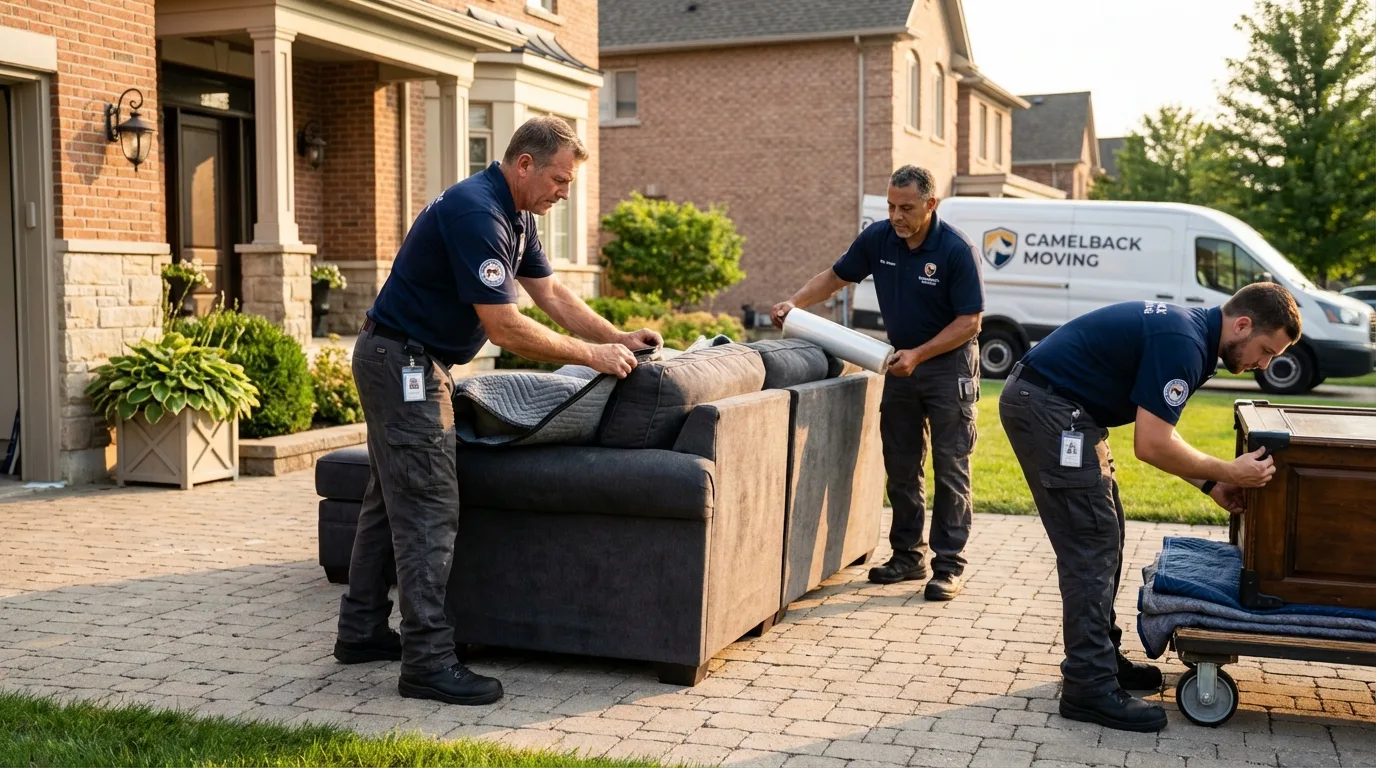 Large estate moving crew wrapping furniture in Seymour, TN